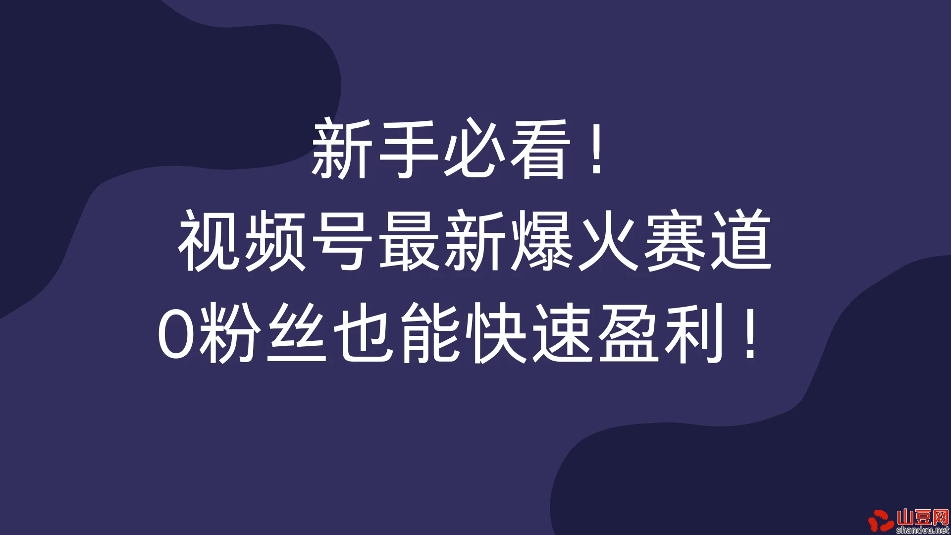 新手必看！视频号最新爆火赛道，0粉丝也能快速盈利！